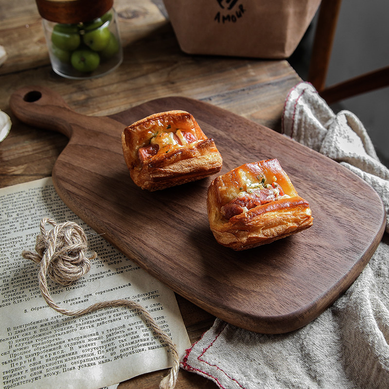 ZM餐厅胡桃木点心蛋糕面包茶杯果餐盘日式复古不规则托盘定制图案,餐饮具,盘,淘宝优惠券,粉丝福利购,淘宝优惠卷
