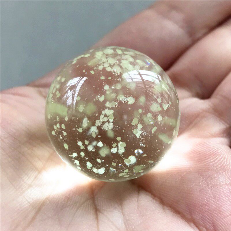10颗 夜光弹珠透明玻璃球琉璃珠水族鱼缸荧光装饰大号发光夜明珠