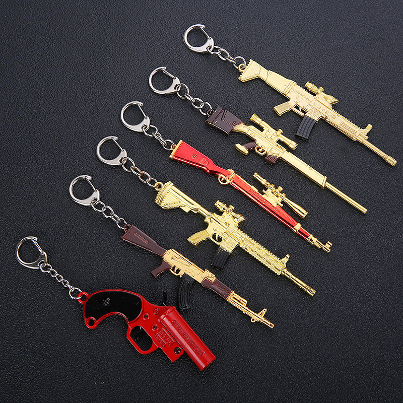 5个 绝地求生钥匙扣AWM98K武器模型挂件钥匙扣吃鸡周边12cm礼品