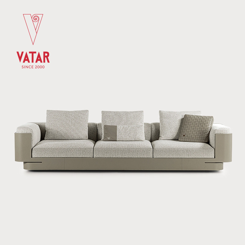 VATAR梵达 现代简约意式极简风马鞍皮布艺客厅家具高级感尼基沙发,住宅家具,皮布沙发,淘宝优惠券,粉丝福利购,淘宝优惠卷
