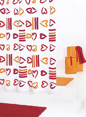 RIDDER德国进口欧式涤纶卫生间浴帘布可爱桃心防水加厚保暖42360