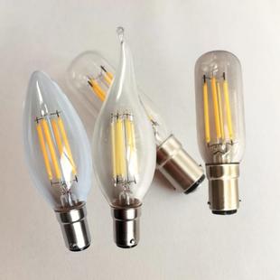 高亮复古LED节能灯泡B15卡口220V4W6W尖头灯拉尾泡白光暖白光双点