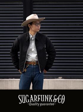 Sugarfunk美式西部风鹿皮绒绗棉棉服复古棉夹克美式复古/阿美咔叽