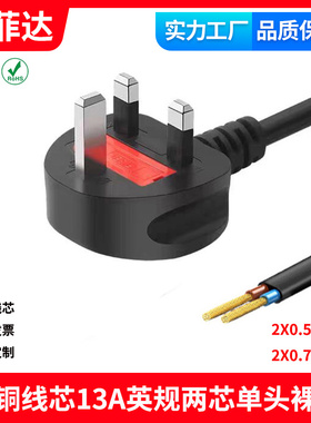 BS ASTA GCC SASO UKCA 英国英规标准正标两芯电源线单头英格兰