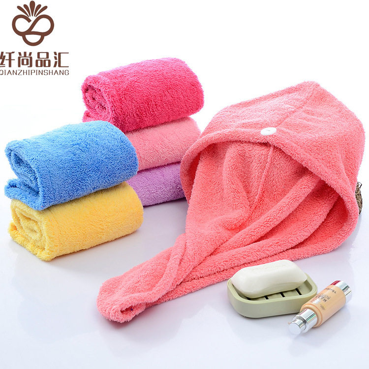 直播纤尚品汇长款珊瑚绒干发帽超细纤维干发巾吸水浴帽速干长发巾