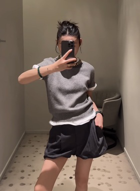 非实价来问我）南油灰色金扣领羊毛短袖