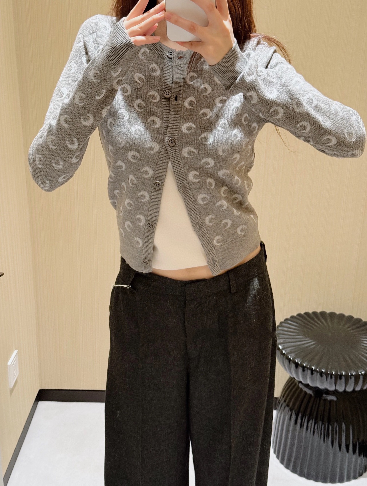 非实价来问我）南油小众设计师月亮提花针织开衫