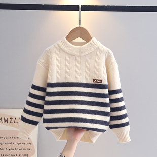 男童毛衣2025新款韩系宽松中小童秋冬痞帅洋气儿童针织内搭潮