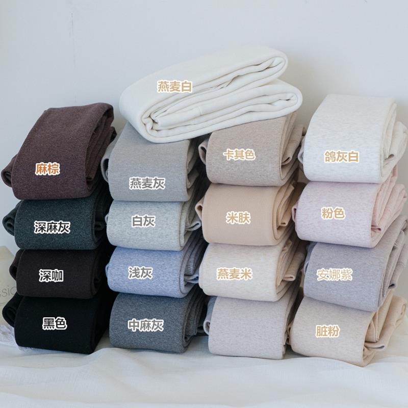 日本代购秋冬加绒加厚浅灰色裤袜日系烟灰色丝袜条纹显瘦保暖棉内