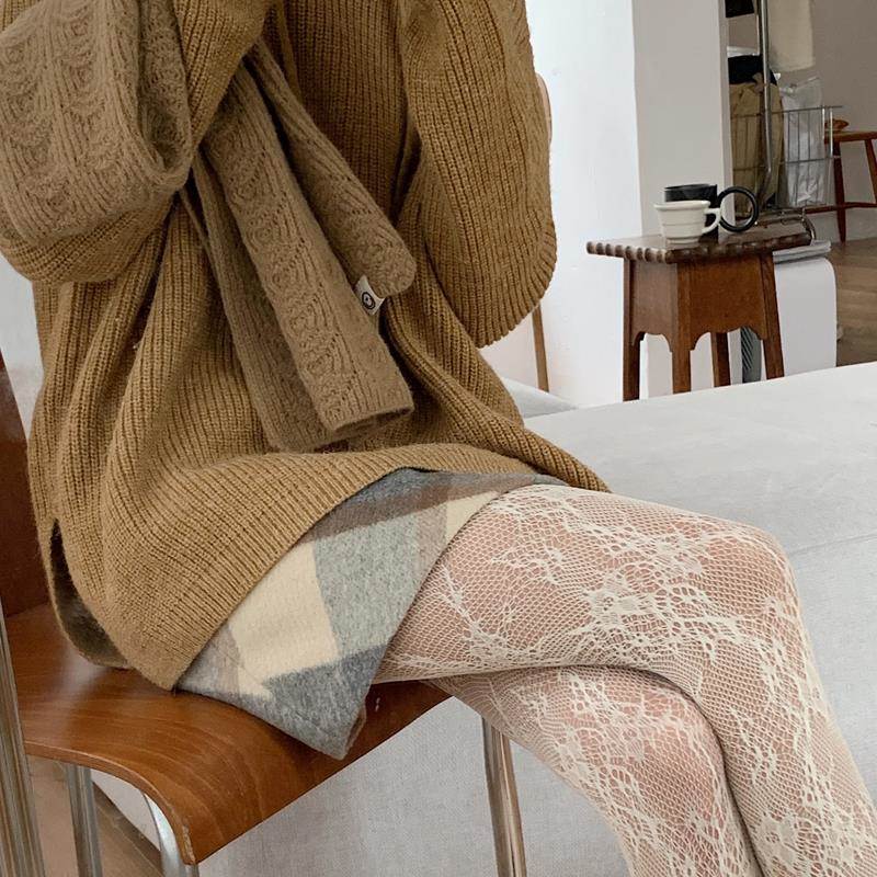 日本代购日本风格Jk白丝袜春夏女性薄半透明性感黑色丝袜乳白色蕾