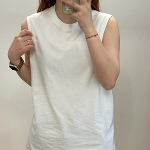 背心男女同款 新款 ins简约T恤 坎肩夏季 240g重磅纯棉潮牌百搭无袖