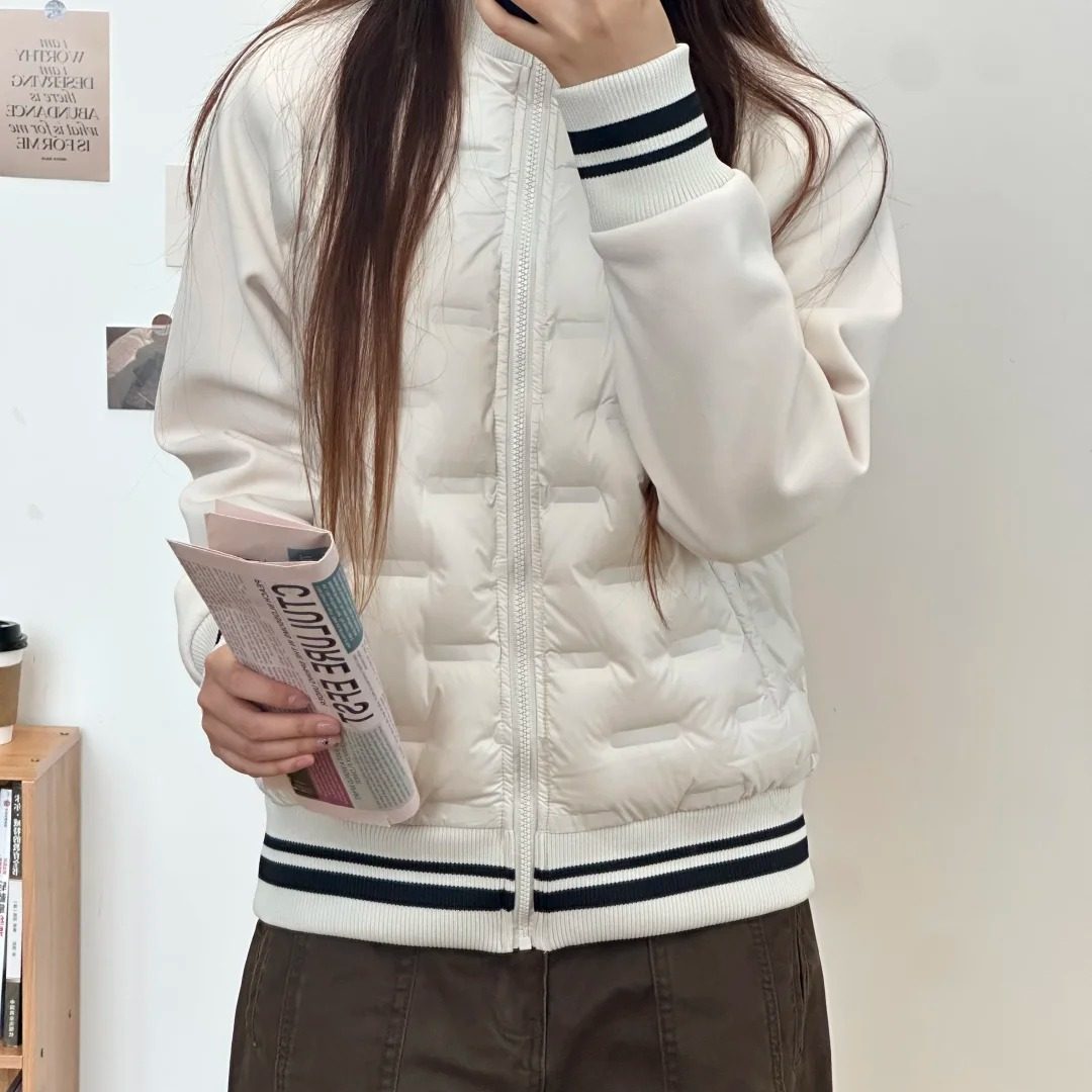 拼接立领羽绒服男女轻薄款