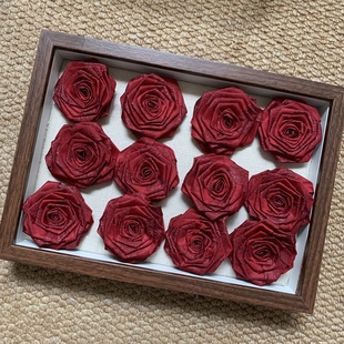 布艺干枯玫瑰酒红花朵胸针暗黑胸花发夹洛丽塔cosplay服装万圣节