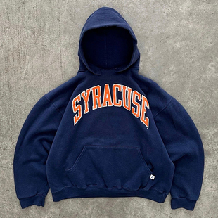 Autismss宝藏屋 雪城大学美式复古简约字母加大码秋冬连帽卫衣