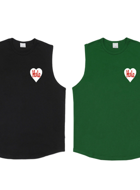 美式复古简约宽松os加大码456xl背心男女款篮球街头滑板街舞打底