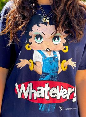Autismss宝藏屋！Betty Boop贝蒂小姐摊手卡通短袖T恤:T-shirt