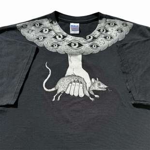 Autismss宝藏屋 亚文化美式复古短袖暗黑系重磅颓废风T恤上衣宽松