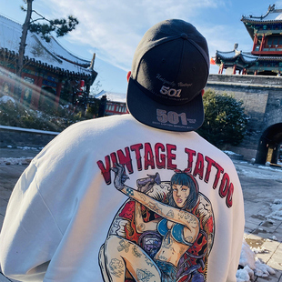 大码 圆领卫衣潮牌男女款 tattoo风纹身师风格 Autismss宝藏屋原创款