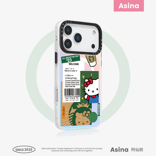 猫咪咖啡适用iphone17promax手机壳14pro磁吸支架 苹果15保护套ip16卡通网红12镭射15puls防摔14Promax新款
