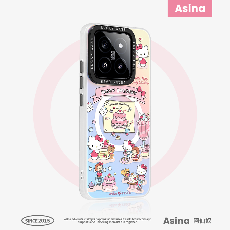 凯蒂蛋糕店适用小米15手机壳新款14Pro防摔13全包磁吸X100Pro高级感15Ultra超薄带支架保护套14女联名13Pro