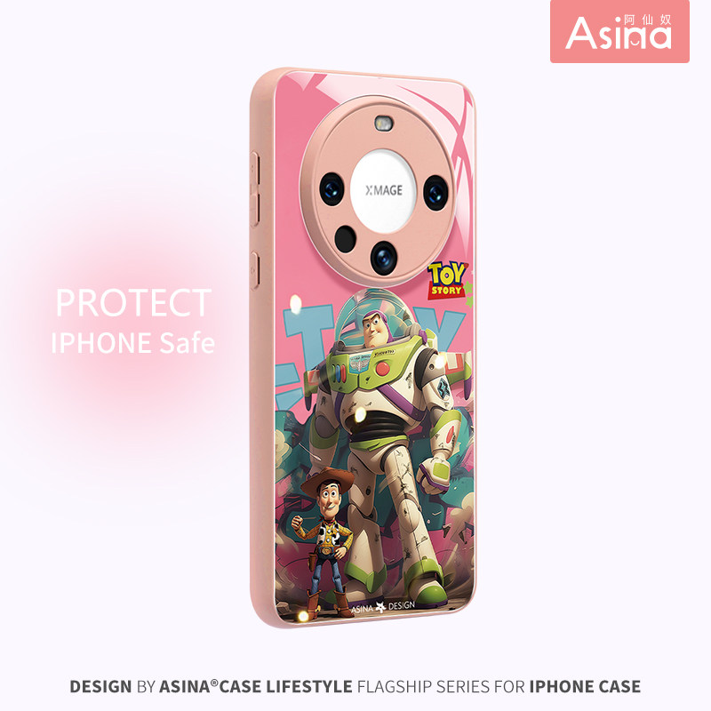 粉底巴斯光年适用华为mate60pro手机壳mate50动画ip卡通mate40pro液态玻璃mate60创意迪士尼mate30防摔保护套