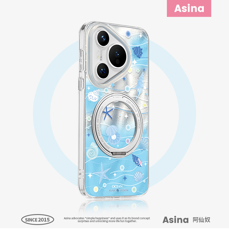 海洋奇遇适用华为pura80Pro手机壳新款磁吸pura70卡通全包p80Pro+防摔带支架保护套pura70Pro高级感Ho7女Pro+