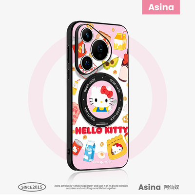 零食凯蒂适用于华为pura80pro新款手机壳卡通全包p70防摔磁吸pura70pro+高级素皮旋转支点一体壳pura70女Ho3