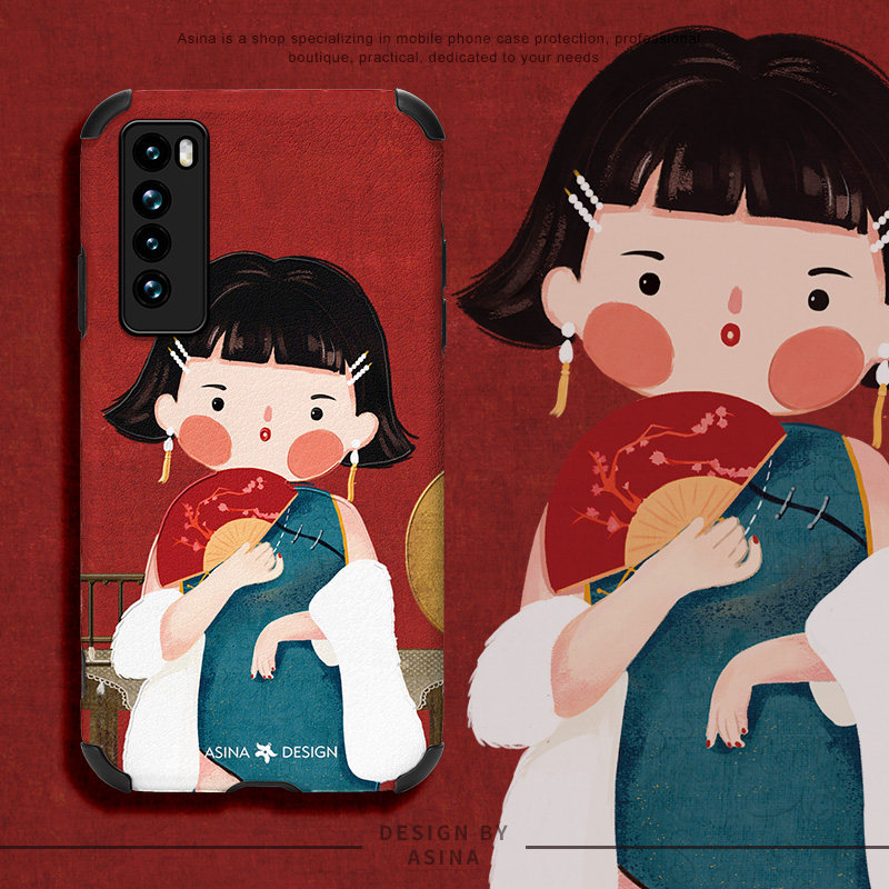 中国风旗袍女孩适用华为nova9手机壳nova8pro小羊皮软壳