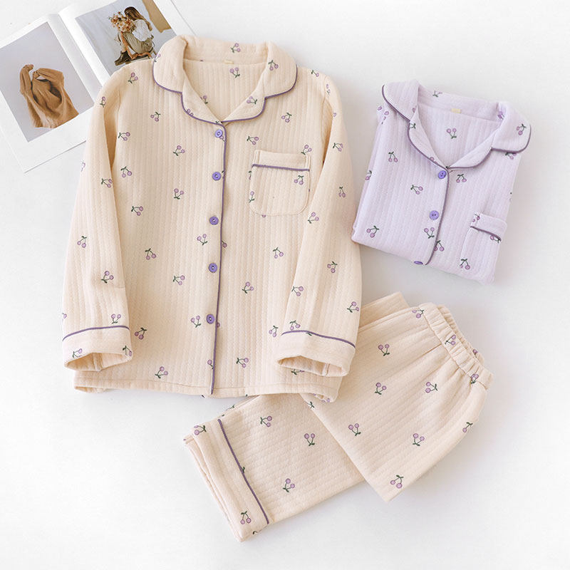 睡衣女士冬季加厚保暖夹层纯棉长袖家居服空气棉三层夹棉清春秋新,女士内衣/男士内衣/家居服,睡衣/家居服套装,淘宝优惠券,粉丝福利购,淘宝优惠卷