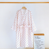 日系睡裙睡袍女夏季 纯棉纱布和服春秋浴衣家居服汉服浴袍睡衣全棉