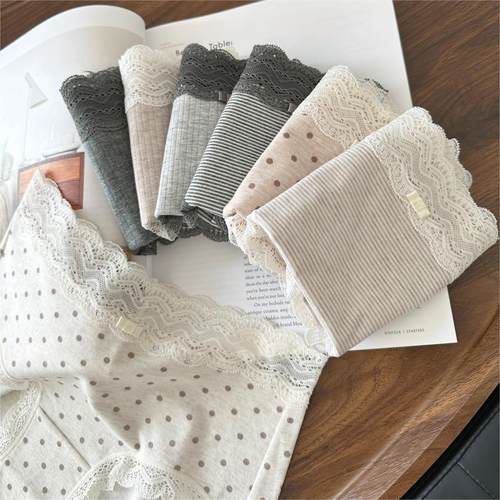 7A抗菌蕾丝秋冬中高腰纯棉内裤