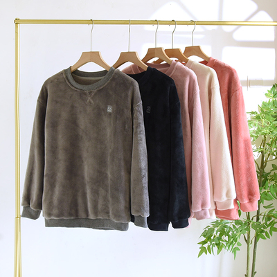 保暖法兰绒可外穿睡衣上衣