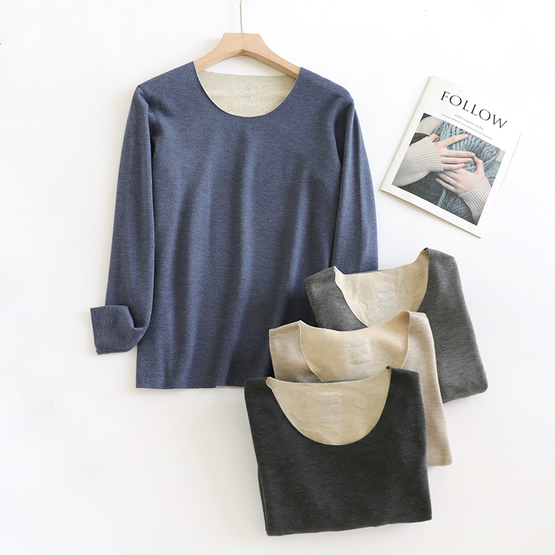 羊绒蚕丝德绒男士秋衣单件