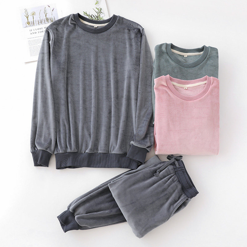 海岛绒情侣家居套装套头可外穿