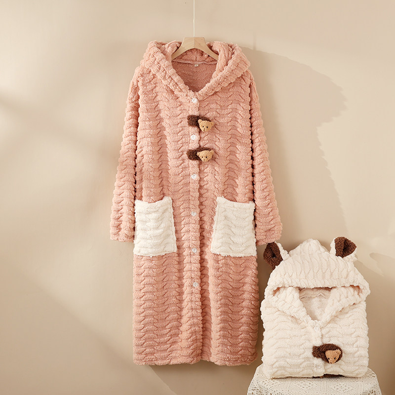 2025新款女士睡衣秋冬季珊瑚绒加厚加绒浴袍睡袍晨袍家居服套装,女士内衣/男士内衣/家居服,睡袍/浴袍,淘宝优惠券,粉丝福利购,淘宝优惠卷