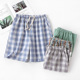 格子简约夏季 短裤 全棉薄款 沙滩裤 夏天五分 水洗纯棉睡裤 家居裤 男士