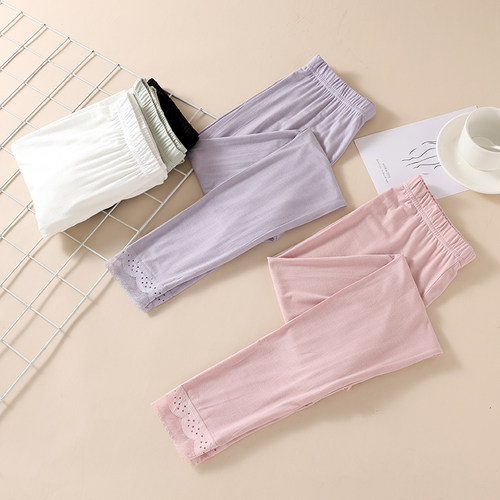 蕾丝花边~莫代尔女士薄款秋裤