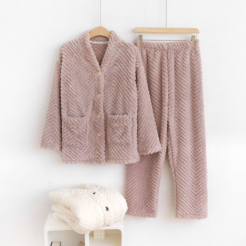 2025年冬季新款珊瑚绒睡衣女士加绒加厚纯色简约法兰绒家居服套装,女士内衣/男士内衣/家居服,睡衣/家居服套装,淘宝优惠券,粉丝福利购,淘宝优惠卷