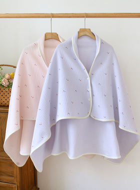 纯棉空气棉防寒大披肩多功能孕妇产后保暖护肩月子加厚空调房盖毯