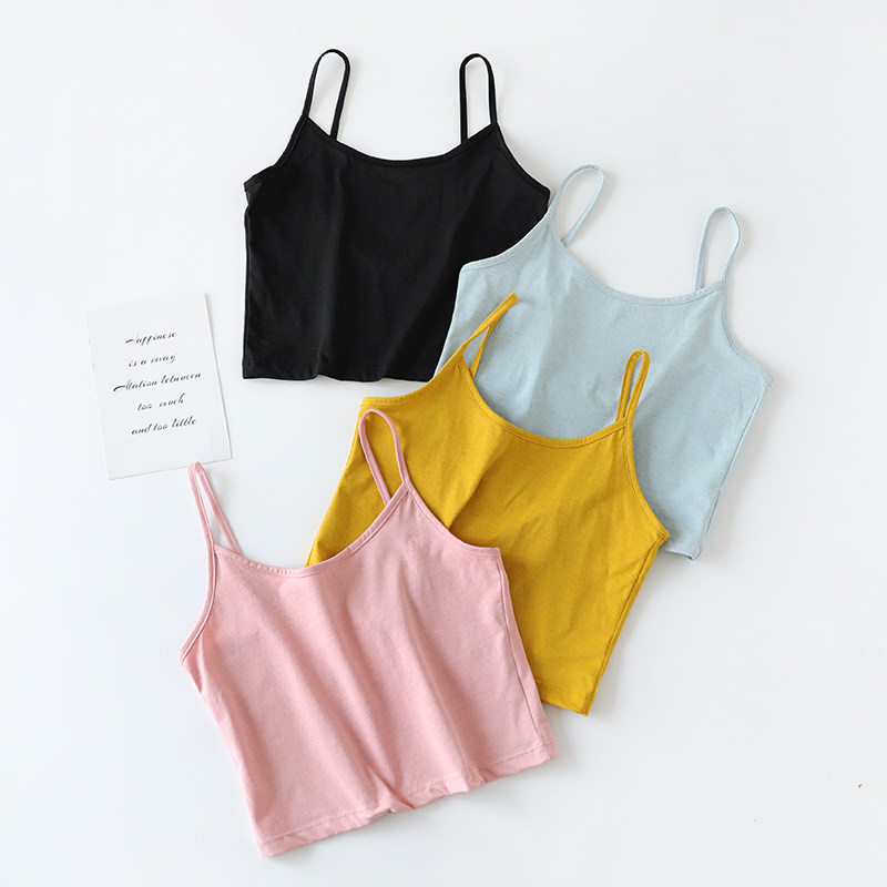 솔로나 화이트 캐미솔 여성 이너웨어 섹시 슬림 블랙 가슴 랩 숏 배꼽 노출 튜브톱