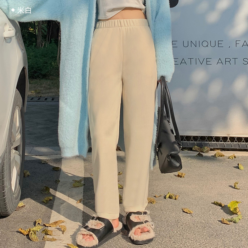 高腰灯芯绒长裤女士休闲裤