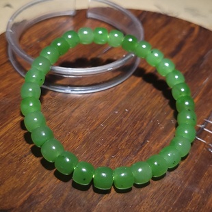 新疆的猫YQ122404 16.4克玉质油润颜色鲜亮乌兰海碧玉老型珠手串