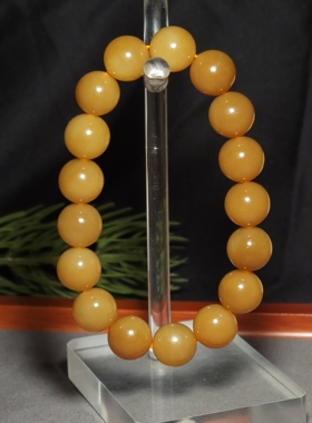 新疆的猫L103102 43.8克直径12mm糖色鲜亮质感油润且末黄糖手链