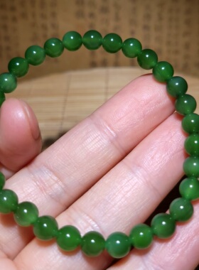 zg031304新疆的猫9.9克直径6mm冰莹剔透泛宝石光泽猫眼碧玉小手链