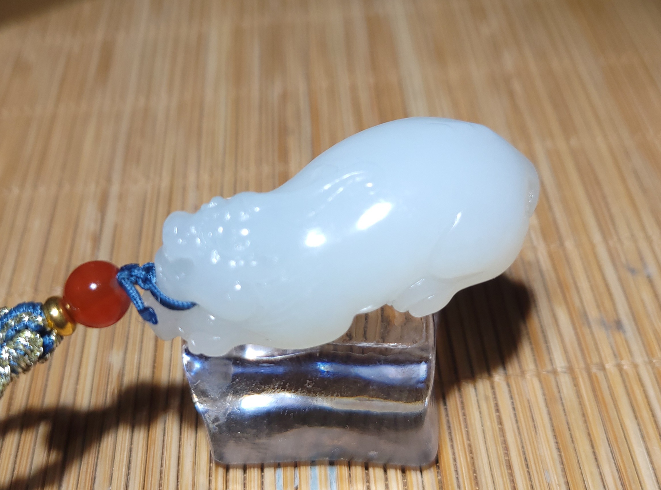 新疆的猫zg112805 17.3克浓糯细润黑皮俄料羊脂白招财貔貅