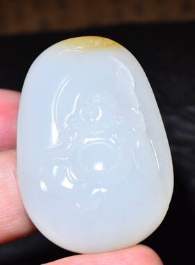 JJ032407新疆的猫30.2克高油份细润油糯的且末糖白玉佛挂件