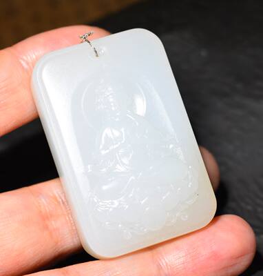 新疆的猫JJ020503新疆的猫47.7克玉性超油俄料浅糖羊脂白玉观音