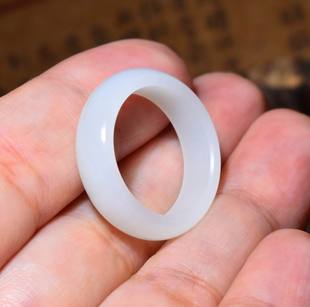 18mm肉质细腻油润 2.9克 俄料羊脂白玉指环 猫JJ121115 新疆