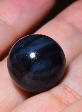 JJ031302新疆的猫6.6克16mm肉质细腻黑度很好特色青花墨玉圆珠