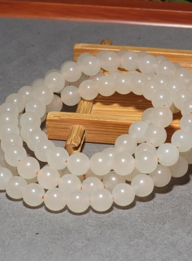 L012604 新疆的猫82.1克直径8mm精品色调粉嫩藕粉色圆珠108长链